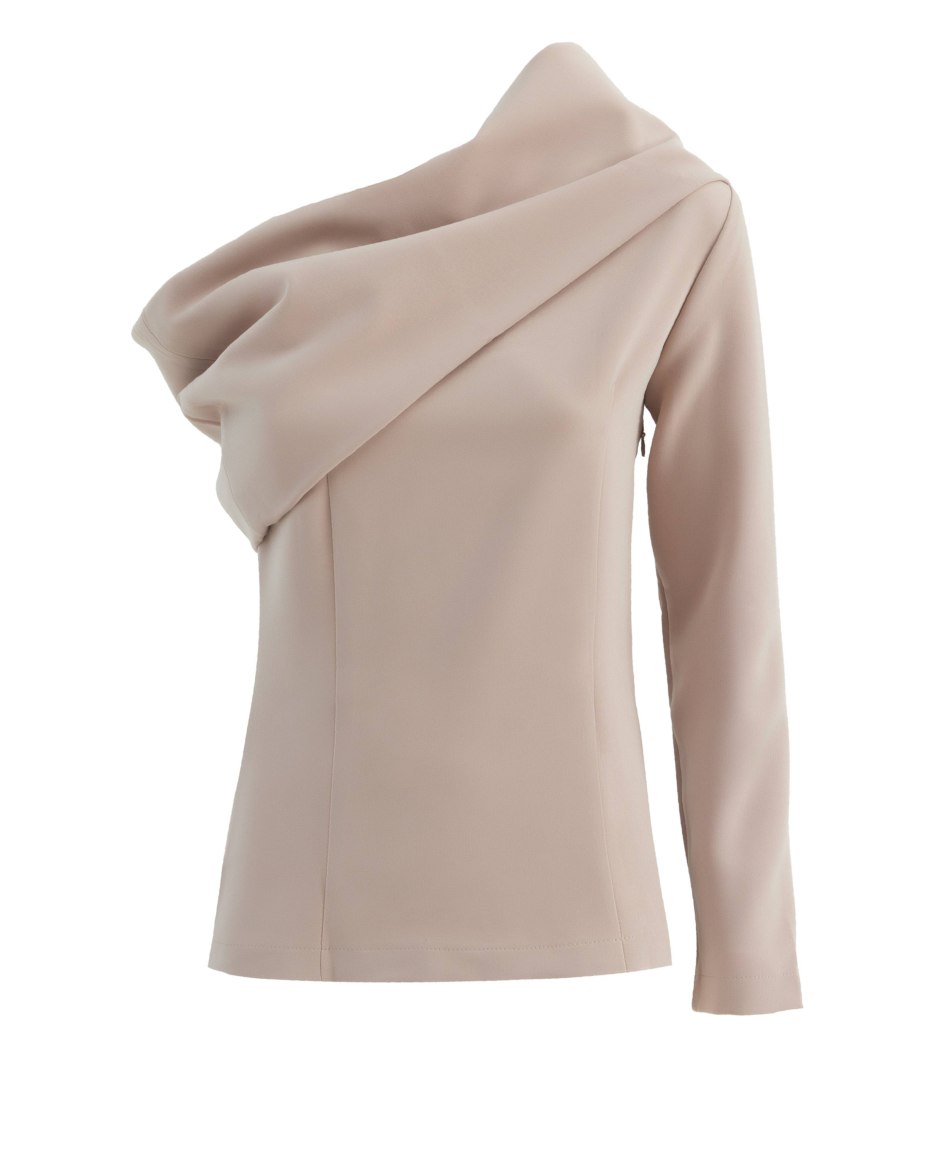 Cowl-Neck One Shoulder Blouse