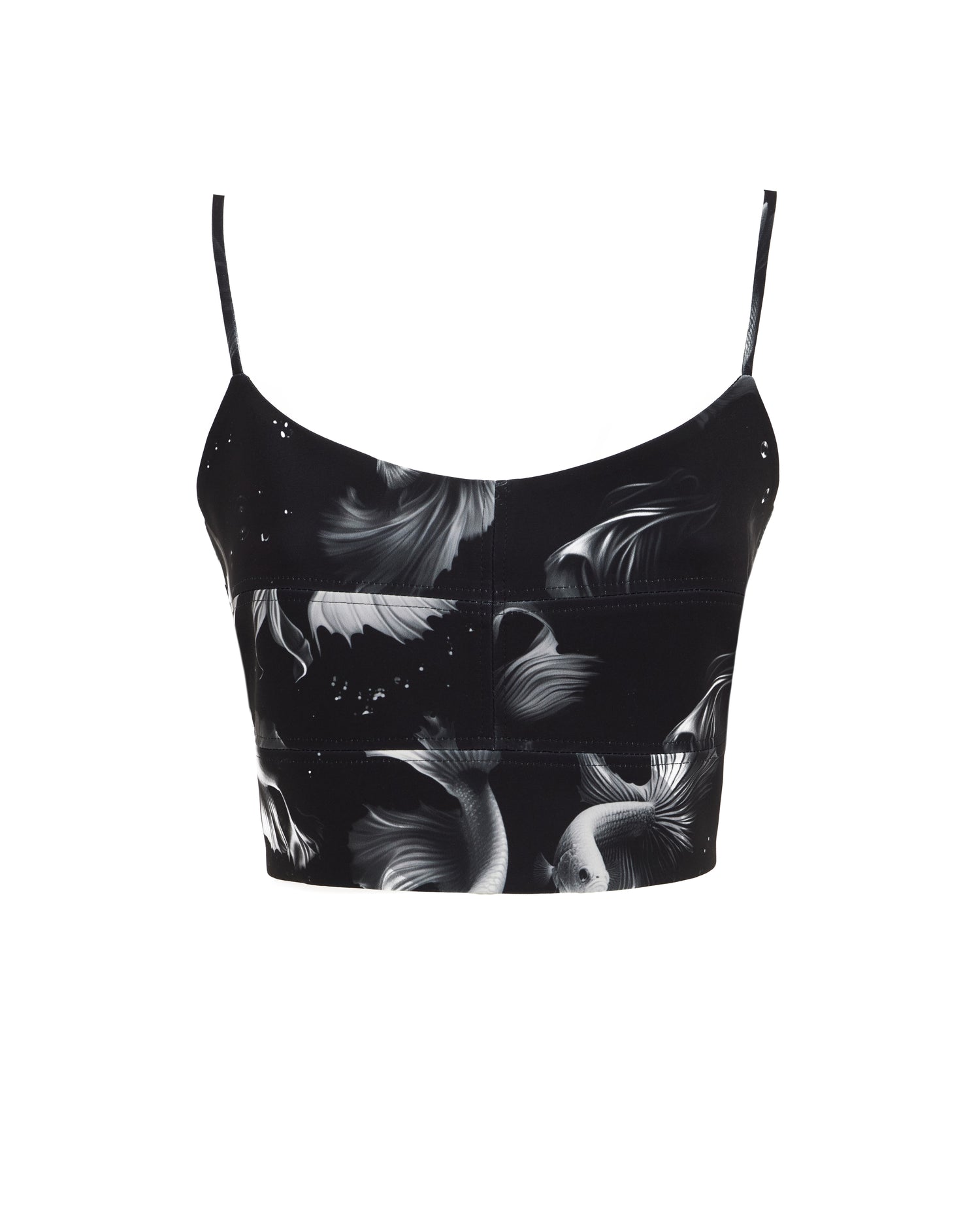 Fashion Printed Crop Cami Top Black