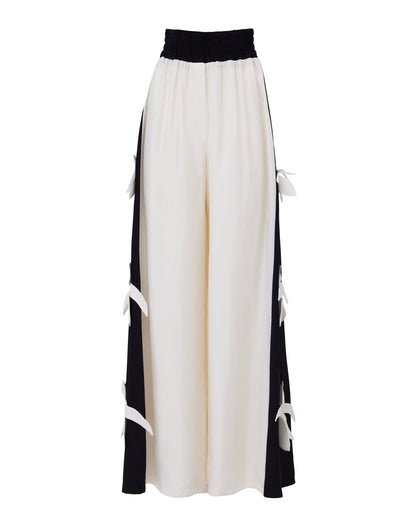 High-Waisted Palazzo Pants White Black