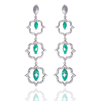 Indian Affair Collection Cocktail Earrings Amazonite Silver