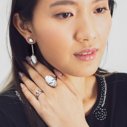 Indian Affair Collection Drop Earrings Dendritic Opal Silver