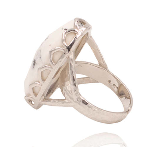 Indian Affair Collection Cocktail Ring Dendritic Opal Silver