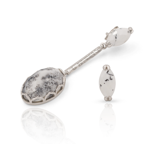Indian Affair Collection Drop Earrings Dendritic Opal Silver