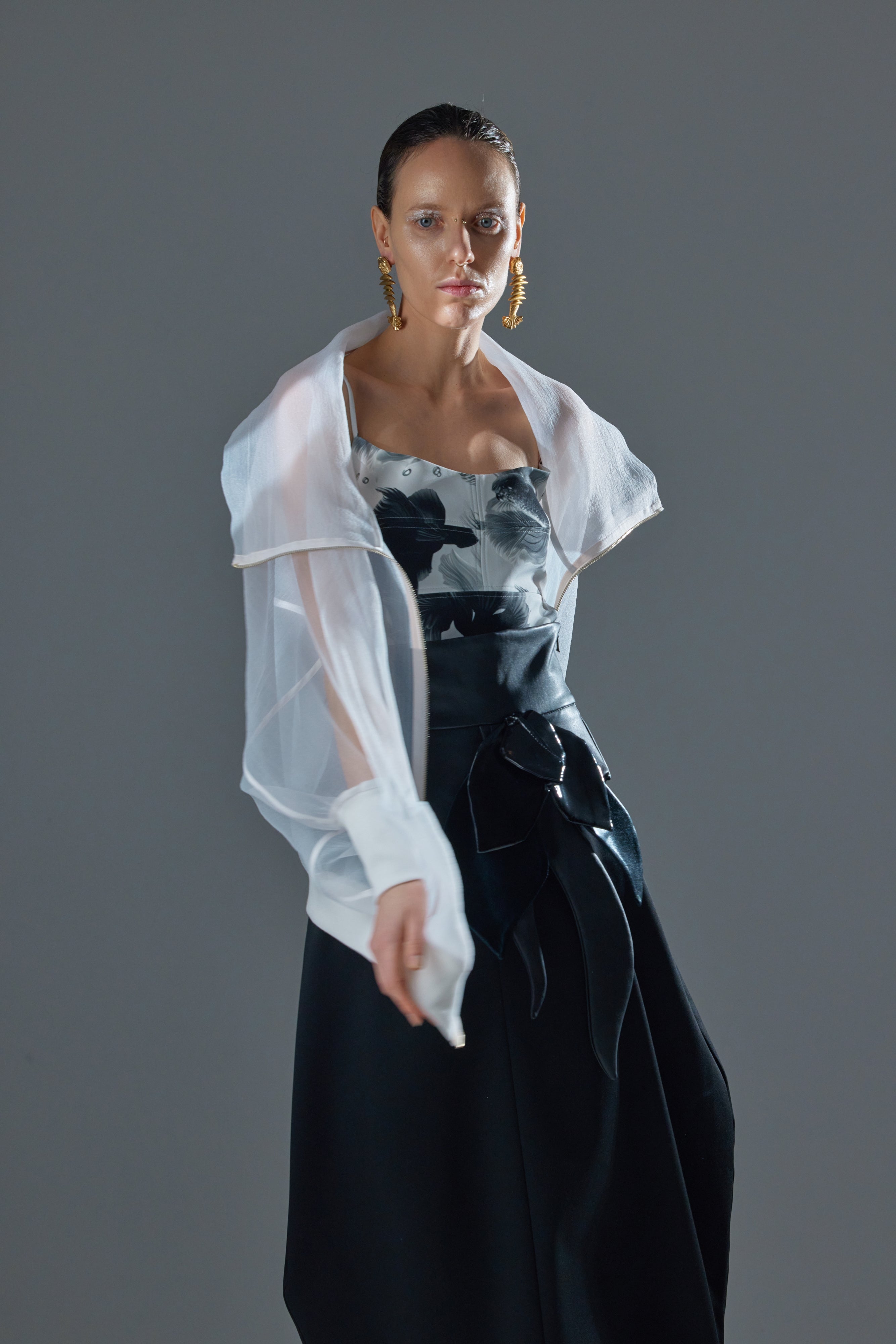 Fashion Printed Crop Cami Top White