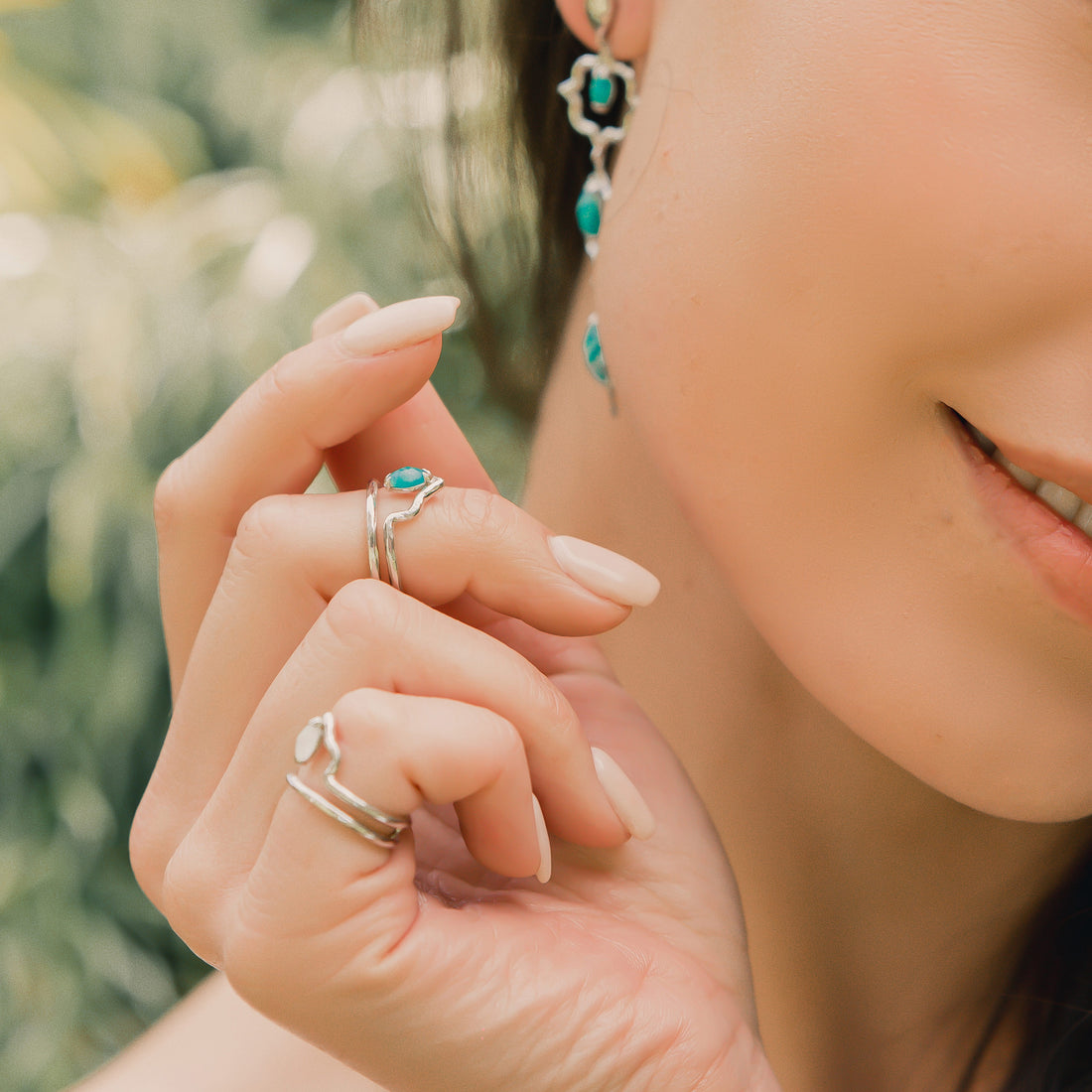 Indian Affair Collection Midi Ring Amazonite Silver
