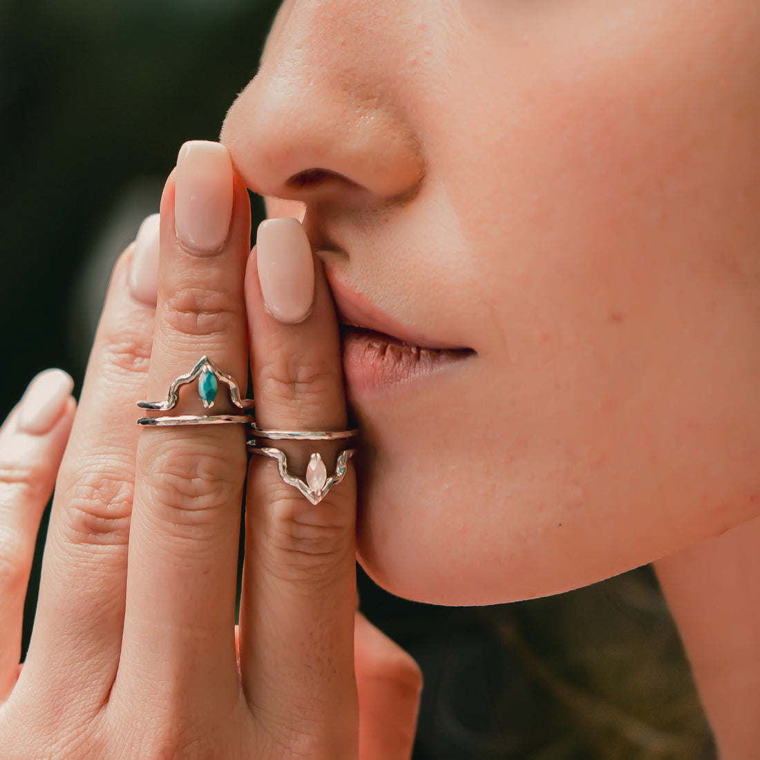 Indian Affair Collection Midi Ring Rose Quartz Rose Gold