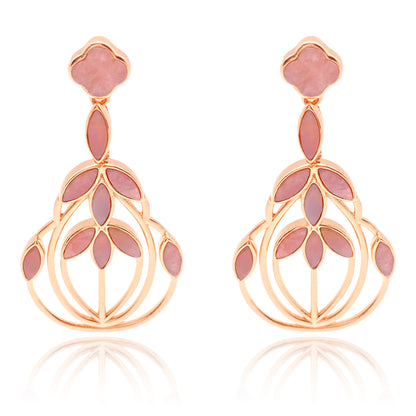 Floral Escape Cocktail Earrings Pink Opal
