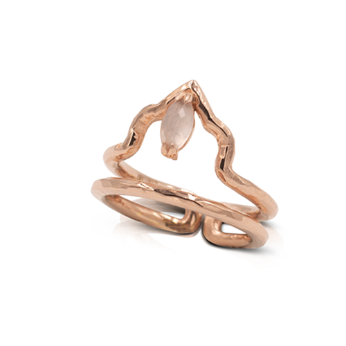 Indian Affair Collection Midi Ring Rose Quartz Rose Gold