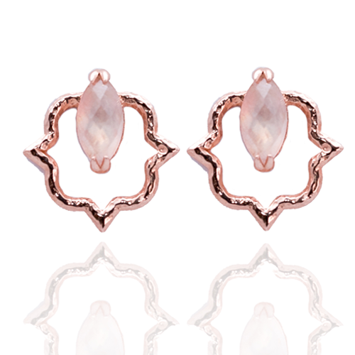 Indian Affair Collection Stud Earrings Rose Quartz